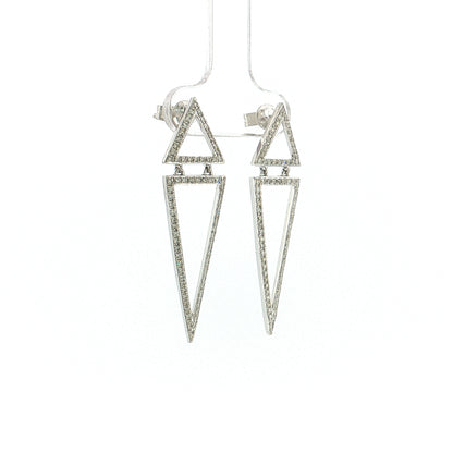 .59 Effy Diamond Triangle Drop Earrings 14k White Gold
