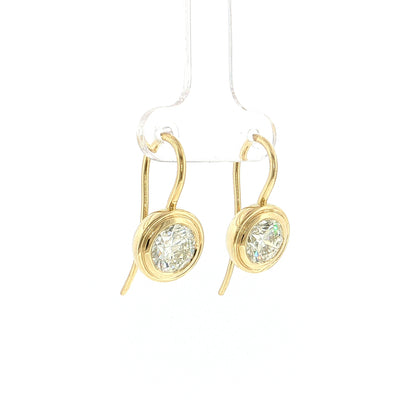 2.05 GIA Round Brilliant Diamond Drop Earrings 18k