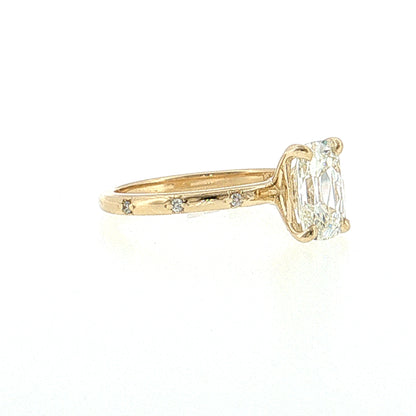 1.60 Elongated Old Mine Cushion Diamond Engagement Ring 14k