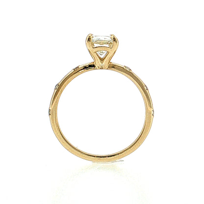 1.60 Elongated Old Mine Cushion Diamond Engagement Ring 14k