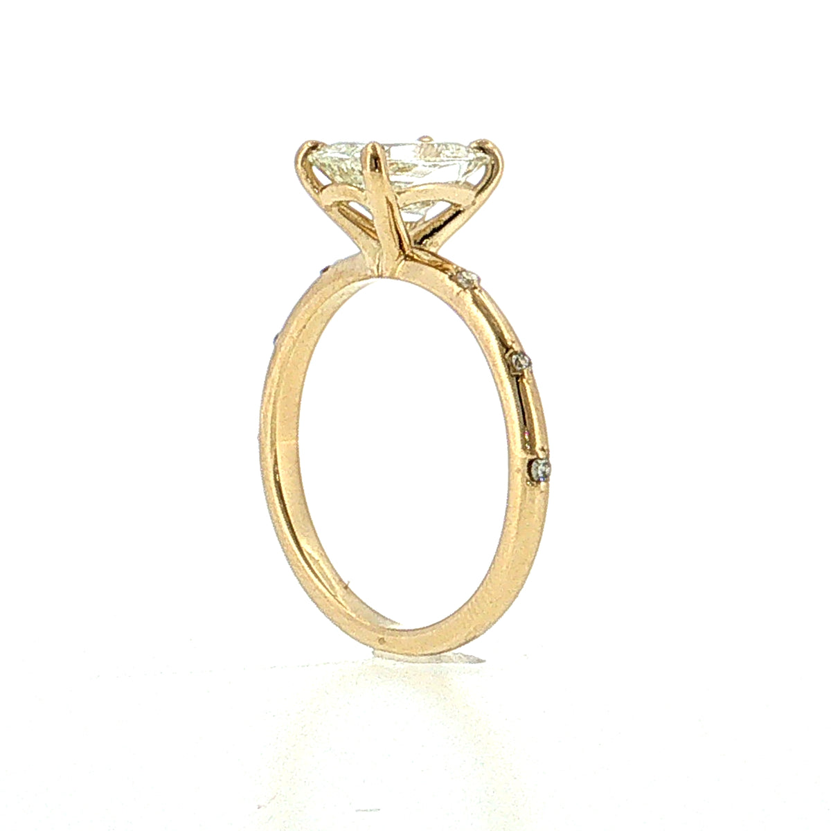 1.60 Elongated Old Mine Cushion Diamond Engagement Ring 14k