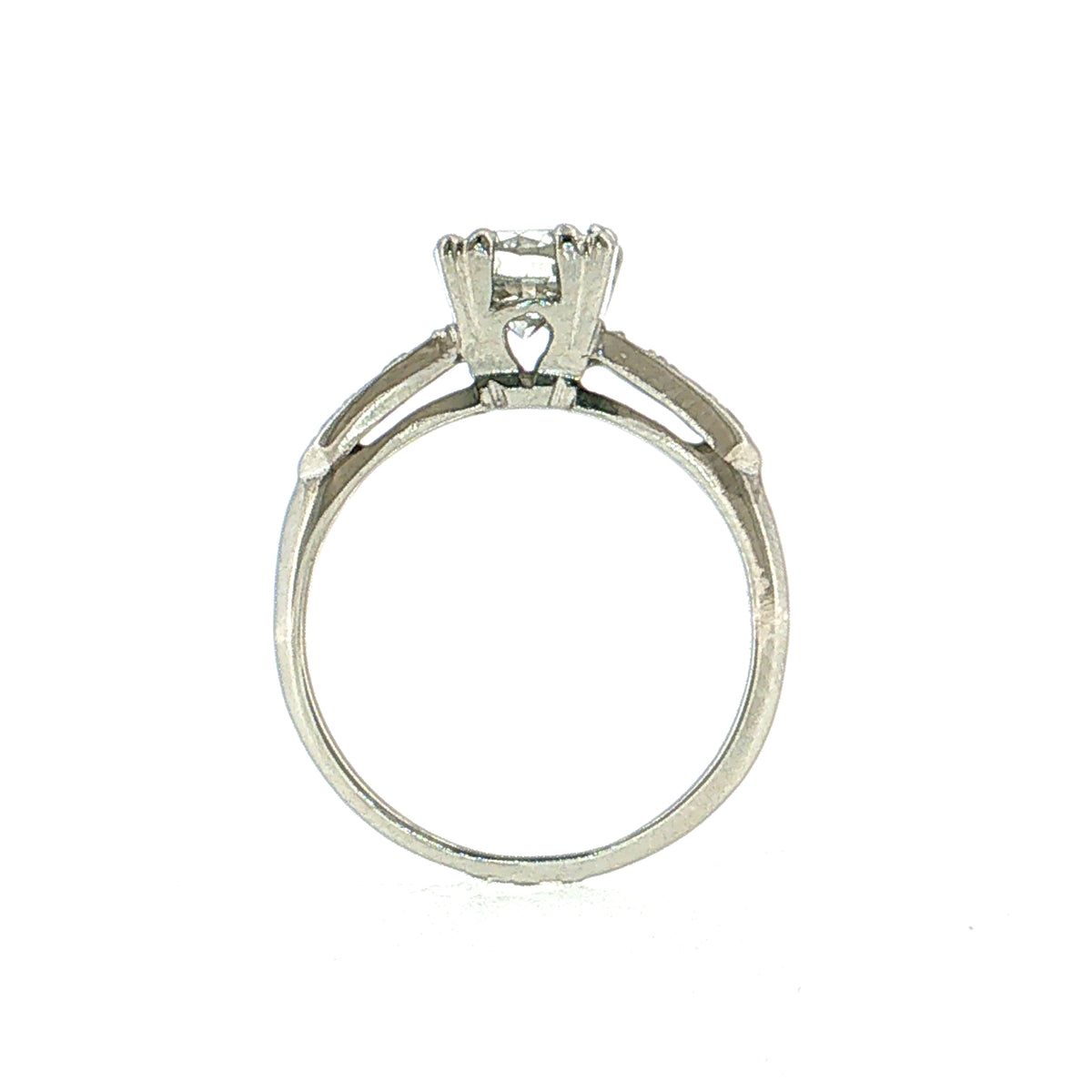 1.01 Antique Art Deco Diamond Engagement Ring Platinum