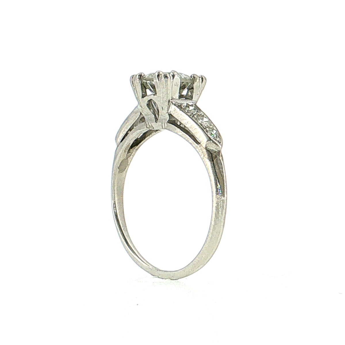 1.01 Antique Art Deco Diamond Engagement Ring Platinum