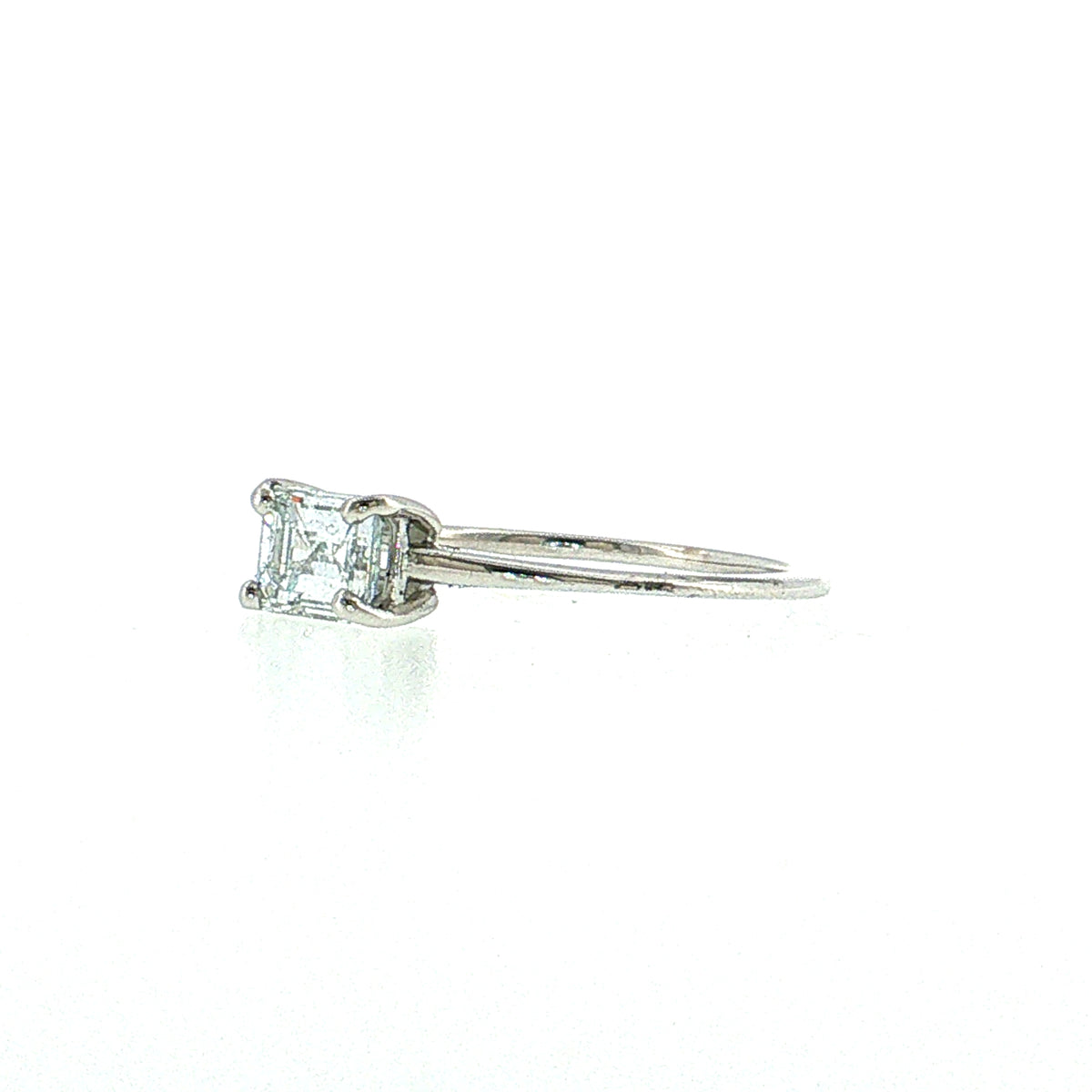 .71 Emerald Cut Diamond Engagement Ring 14k White Gold