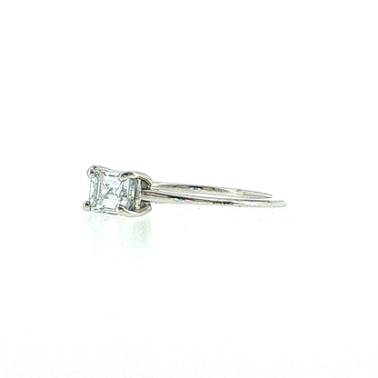 .71 Emerald Cut Diamond Engagement Ring 14k White Gold