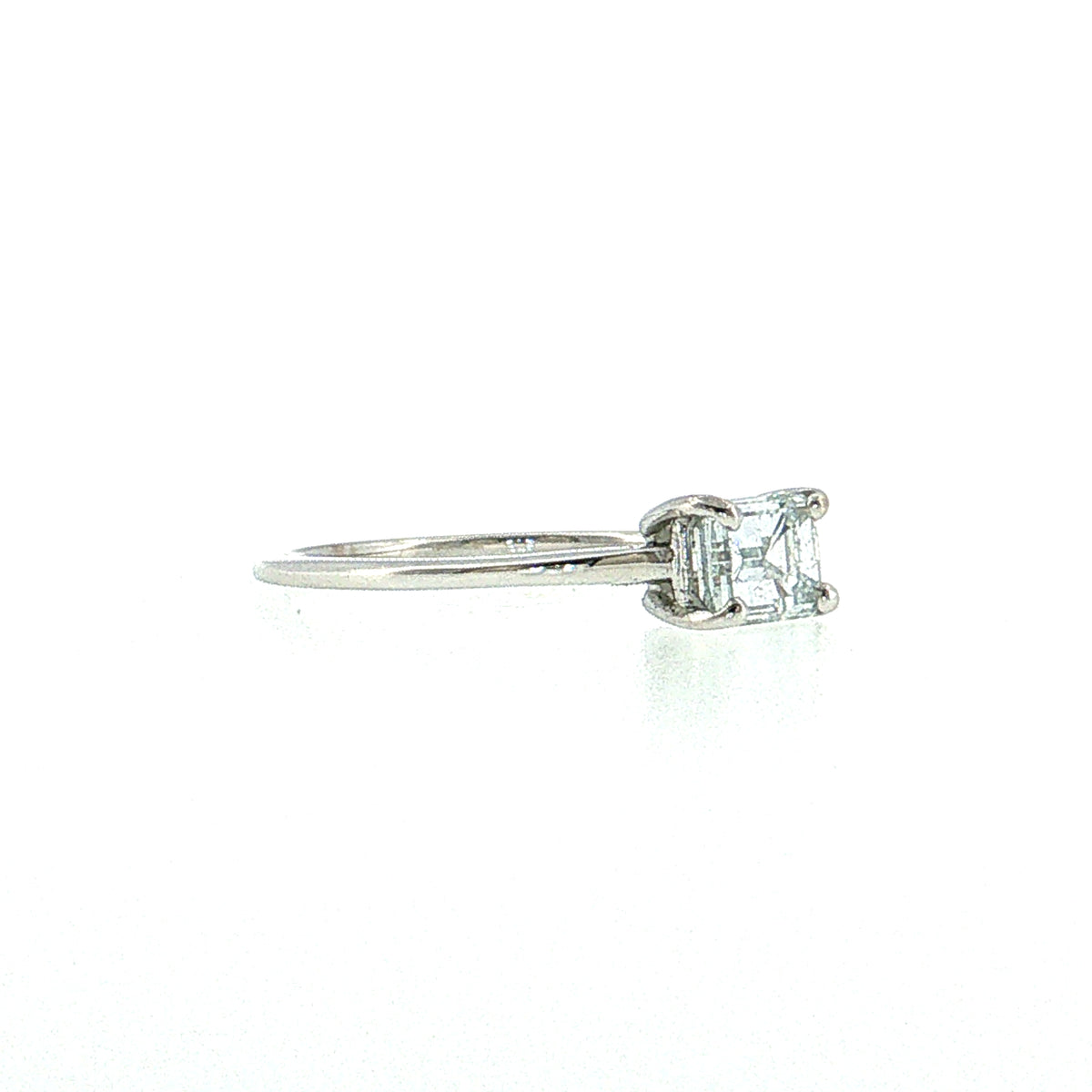 .71 Emerald Cut Diamond Engagement Ring 14k White Gold