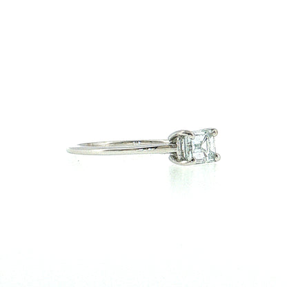 .71 Emerald Cut Diamond Engagement Ring 14k White Gold