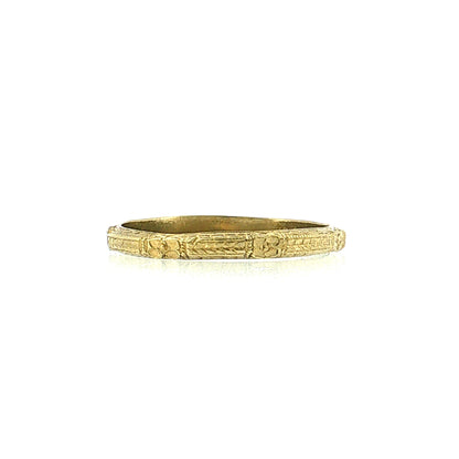Antique Art Deco Orange Blossom Men's Wedding Band 18k
