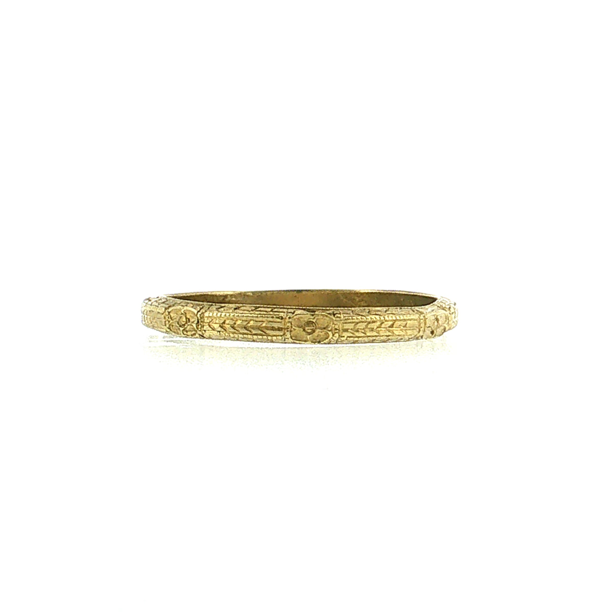 Antique Art Deco Orange Blossom Men's Wedding Band 18k
