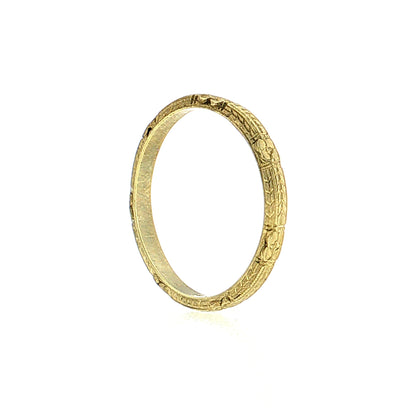 Antique Art Deco Orange Blossom Men's Wedding Band 18k