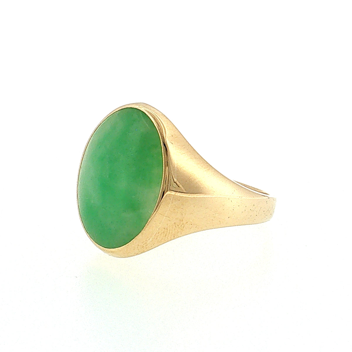 6.46 Vintage Mid-Century Jadeite Cocktail Ring 14k Yellow Gold