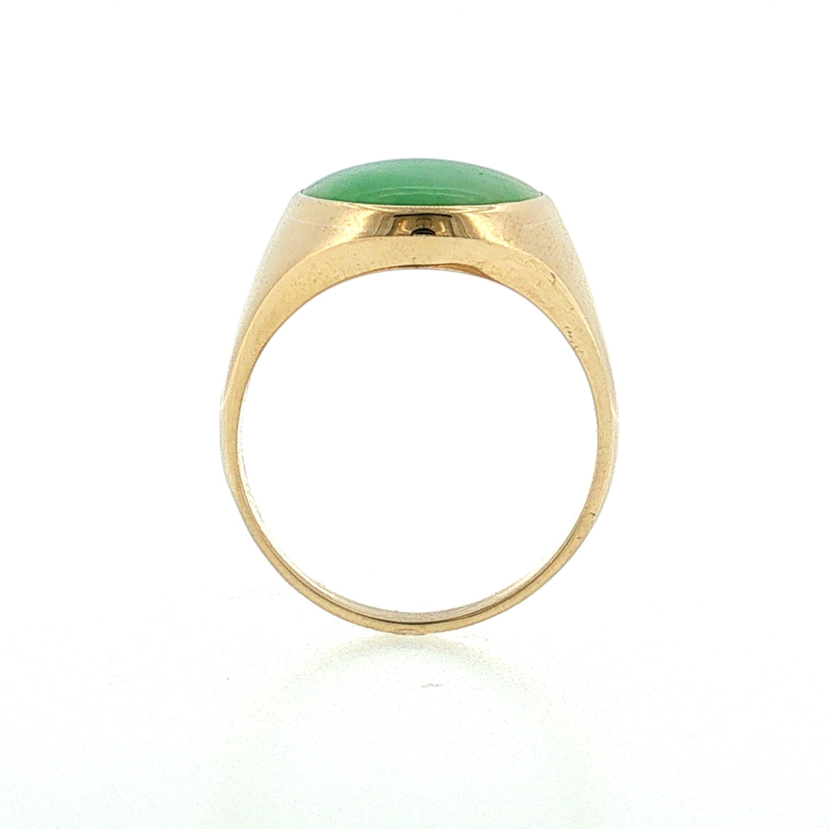 6.46 Vintage Mid-Century Jadeite Cocktail Ring 14k Yellow Gold