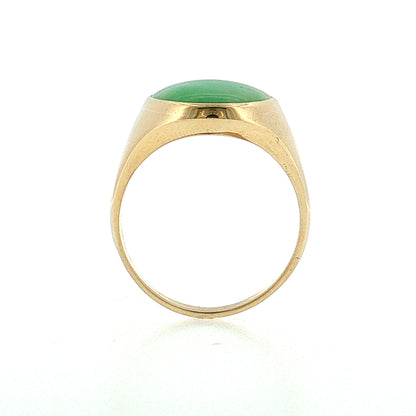 6.46 Vintage Mid-Century Jadeite Cocktail Ring 14k Yellow Gold