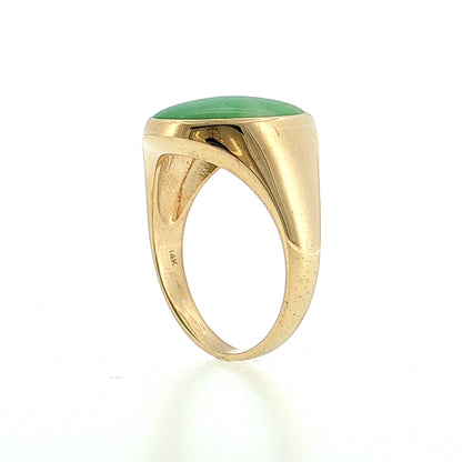 6.46 Vintage Mid-Century Jadeite Cocktail Ring 14k Yellow Gold