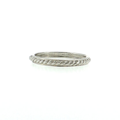Men's Rope Textured Wedding Band 14k White Gold