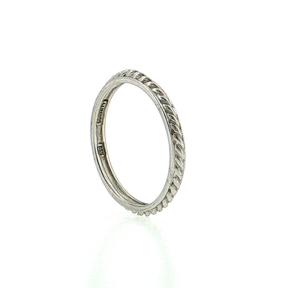 Men's Rope Textured Wedding Band 14k White Gold