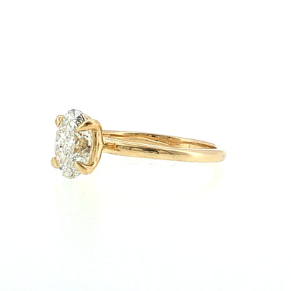 1.51 GIA Oval Diamond Engagement Ring 14k Yellow Gold
