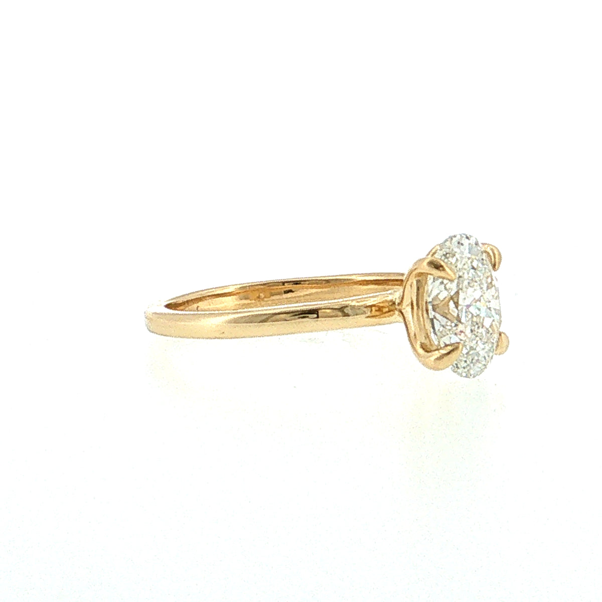 1.51 GIA Oval Diamond Engagement Ring 14k Yellow Gold