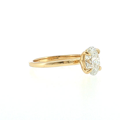1.51 GIA Oval Diamond Engagement Ring 14k Yellow Gold