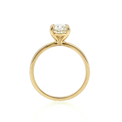 1.51 GIA Oval Diamond Engagement Ring 14k Yellow Gold