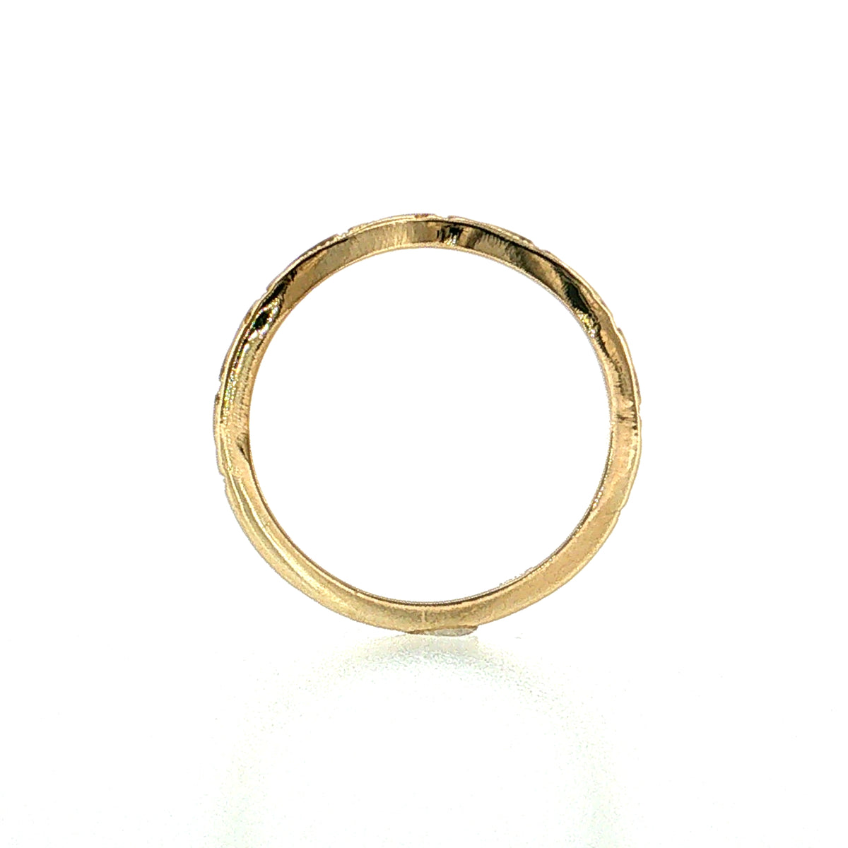 Curved Milgrain Stacking Band 14k Yellow Gold