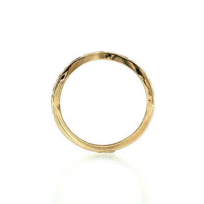 Curved Milgrain Stacking Band 14k Yellow Gold