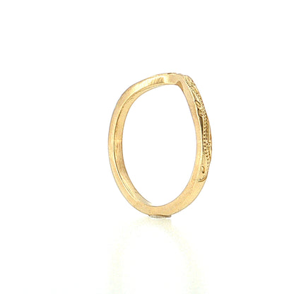 Curved Milgrain Stacking Band 14k Yellow Gold