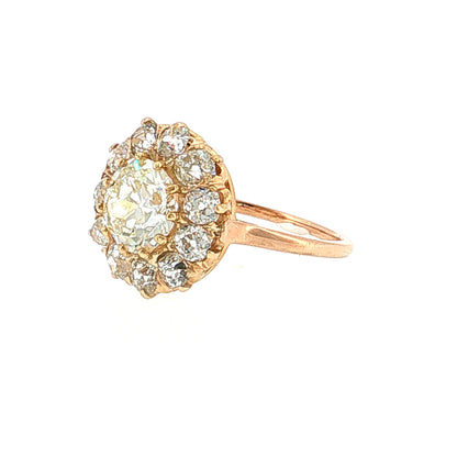 1.83 Antique Old European Diamond Engagement Ring 18k