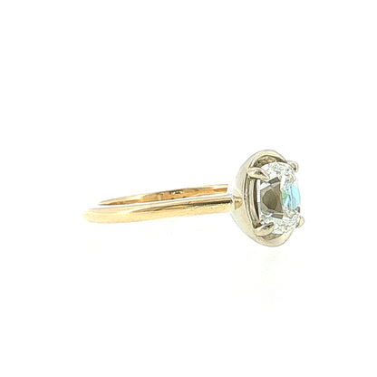 1.51 Old Mine Cushion Diamond Engagement Ring Two-Tone 14k