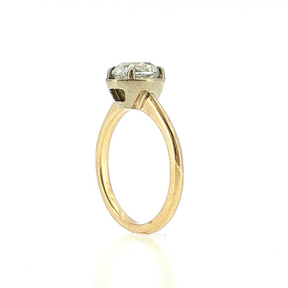 1.51 Old Mine Cushion Diamond Engagement Ring Two-Tone 14k