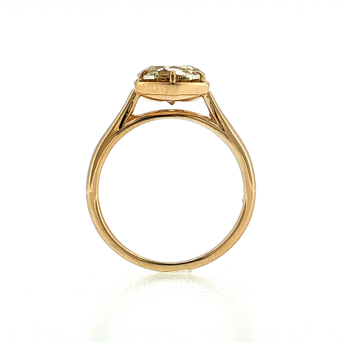2.01 Old European Cut Diamond Engagement Ring 14k Yellow Gold