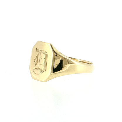 Vintage Mid-Century Men's Elongated Signet Ring 10k