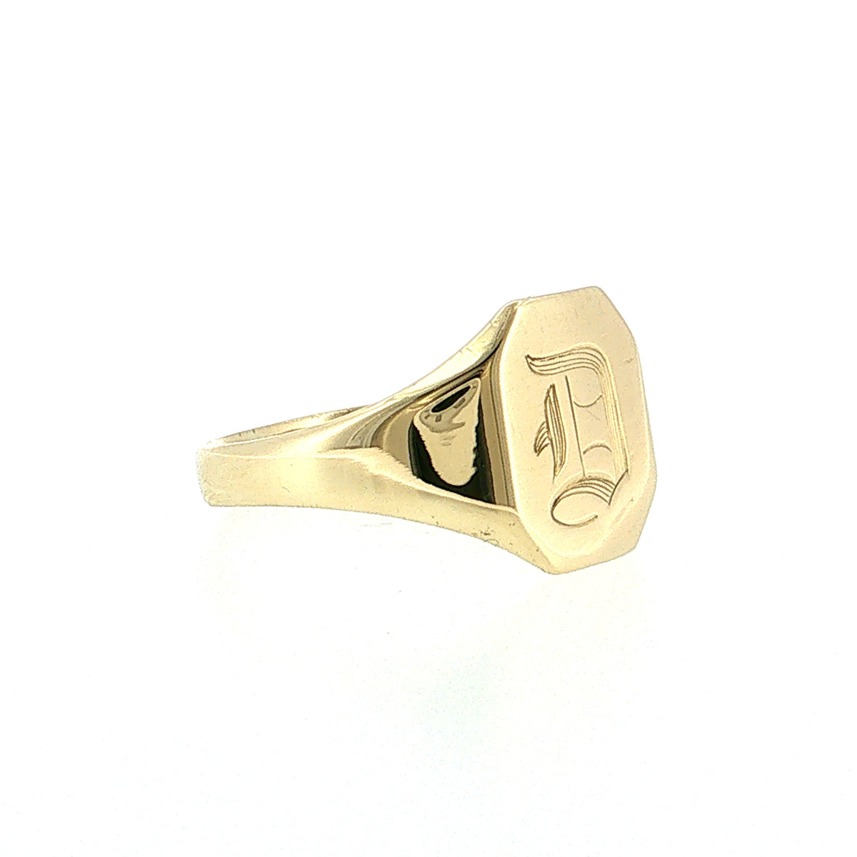Vintage Mid-Century Men's Elongated Signet Ring 10k