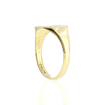 Vintage Mid-Century Men's Elongated Signet Ring 10k