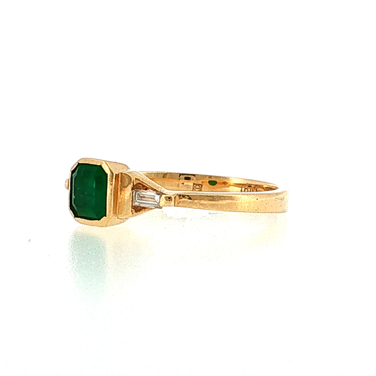 .55 Emerald & Diamond Engagement Ring 18k Yellow Gold