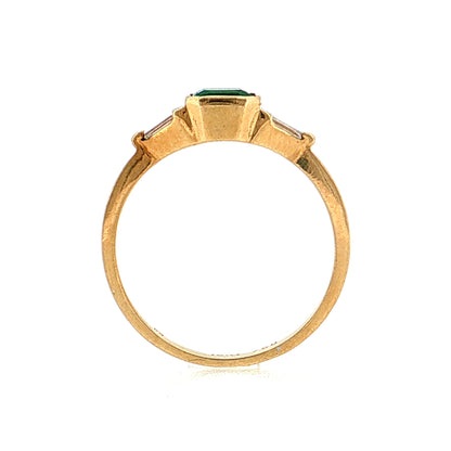 .55 Emerald & Diamond Engagement Ring 18k Yellow Gold