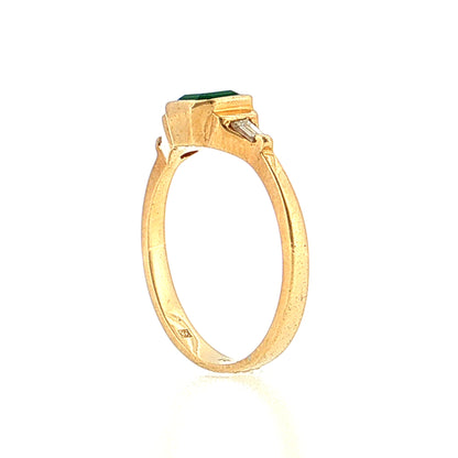 .55 Emerald & Diamond Engagement Ring 18k Yellow Gold