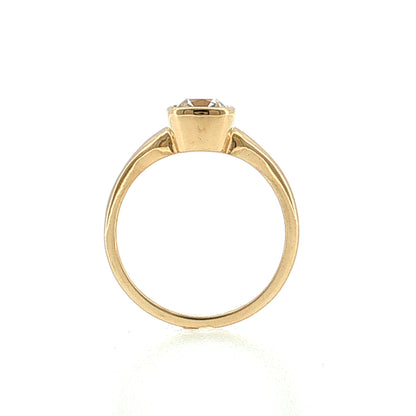 1.50 Old Mine Cushion Diamond Engagement Ring 14K
