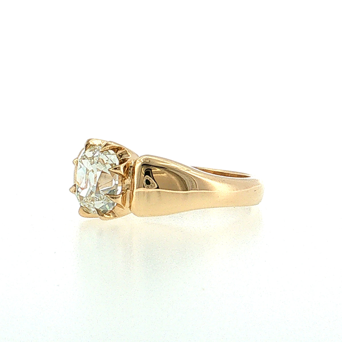 1.51 Old Mine Cushion Diamond Engagement Ring 14K