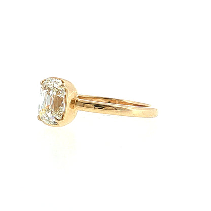 1.53 GIA Old Mine Cushion Diamond Engagement Ring 14k