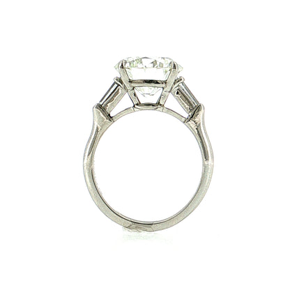 5.15 Round Diamond Three Stone Engagement Ring Platinum