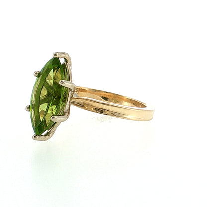 4.48 Marquise Cut Peridot Cocktail Ring Two-Tone 14k