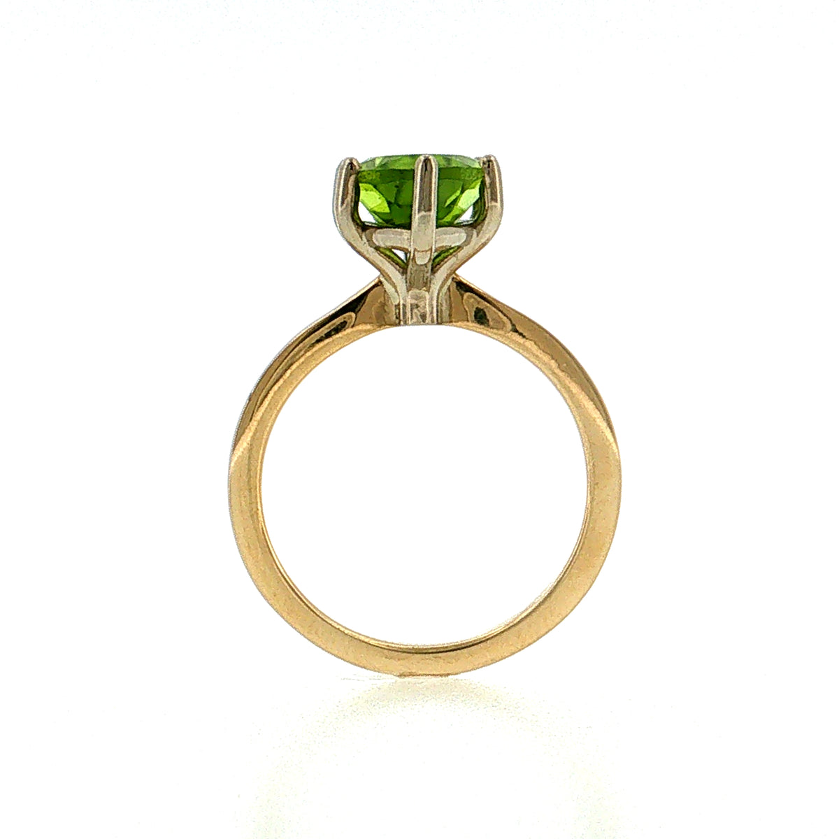 4.48 Marquise Cut Peridot Cocktail Ring Two-Tone 14k