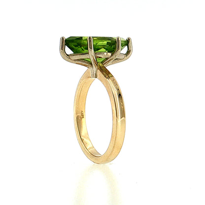 4.48 Marquise Cut Peridot Cocktail Ring Two-Tone 14k