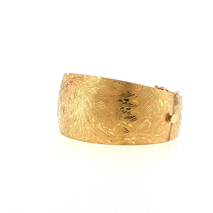 Vintage Mid-Century Tapered Cuff Bangle 14k