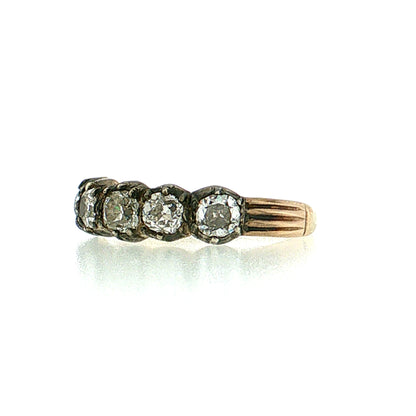 1.25 Antique Georgian Old Mine Diamond Ring 10k & Sterling Silver
