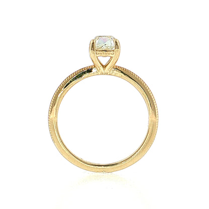 1.51 Elongated Old Mine Cushion Diamond Engagement Ring 14k