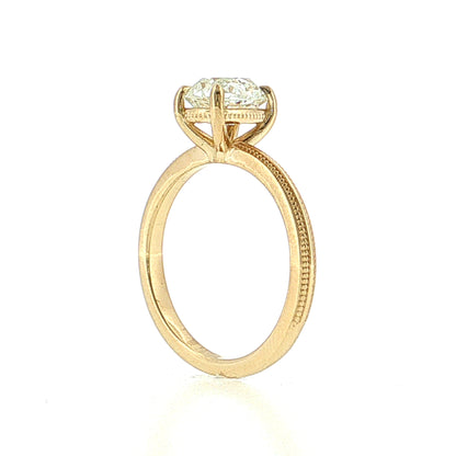1.51 Elongated Old Mine Cushion Diamond Engagement Ring 14k