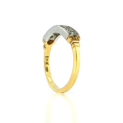 .19 Vintage Retro Diamond Wedding Band 18k & Platinum