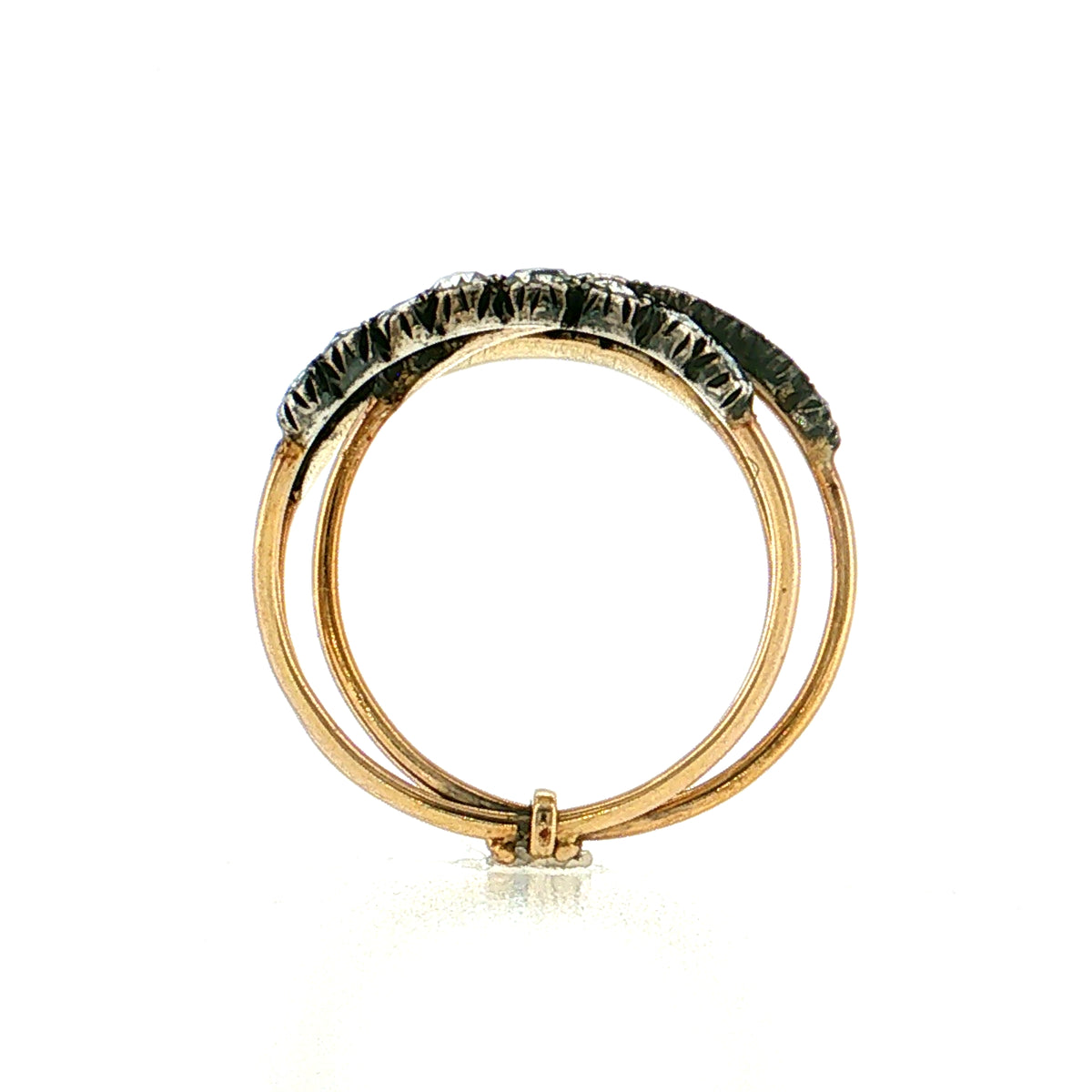 .72 Grey Rose Cut Diamond Stacking Band 14k & Sterling Silver